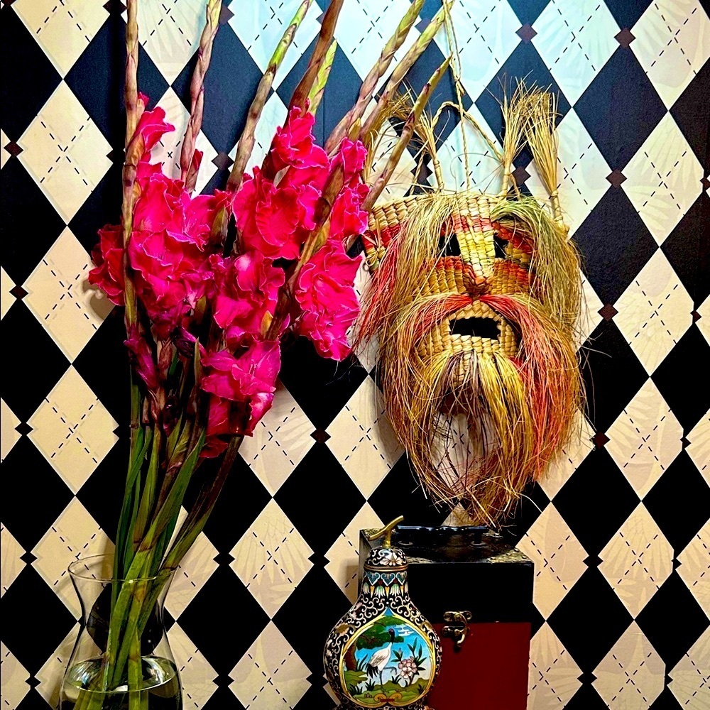Rare Vintage Folk Art Masterpiece Vintage 1960s Mexican Popote Straw Mask Rustic - Picture 6 of 7